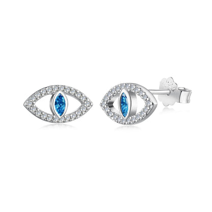 [Manual]Blue Devil Eyes Hollow Stud Earrings
