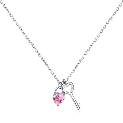 [Manual]Unique Heart Shape Key Pendent Necklace