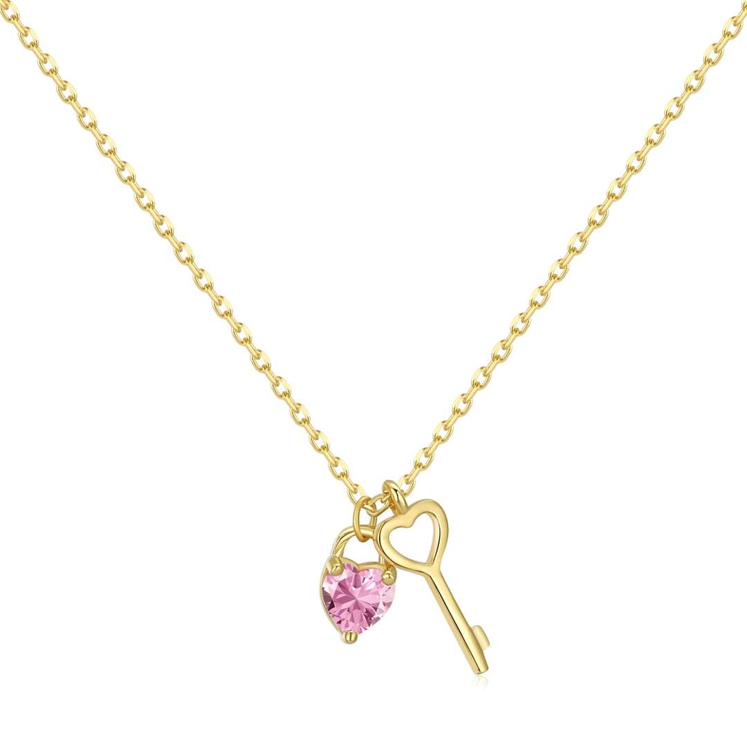 [Manual]Unique Heart Shape Key Pendent Necklace