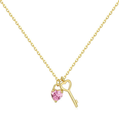 [Manual]Unique Heart Shape Key Pendent Necklace