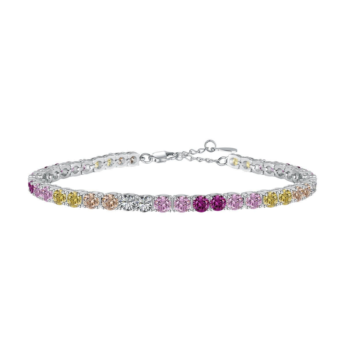 [Manual]Radiant Colorful Round Cut Tennis Bracelet