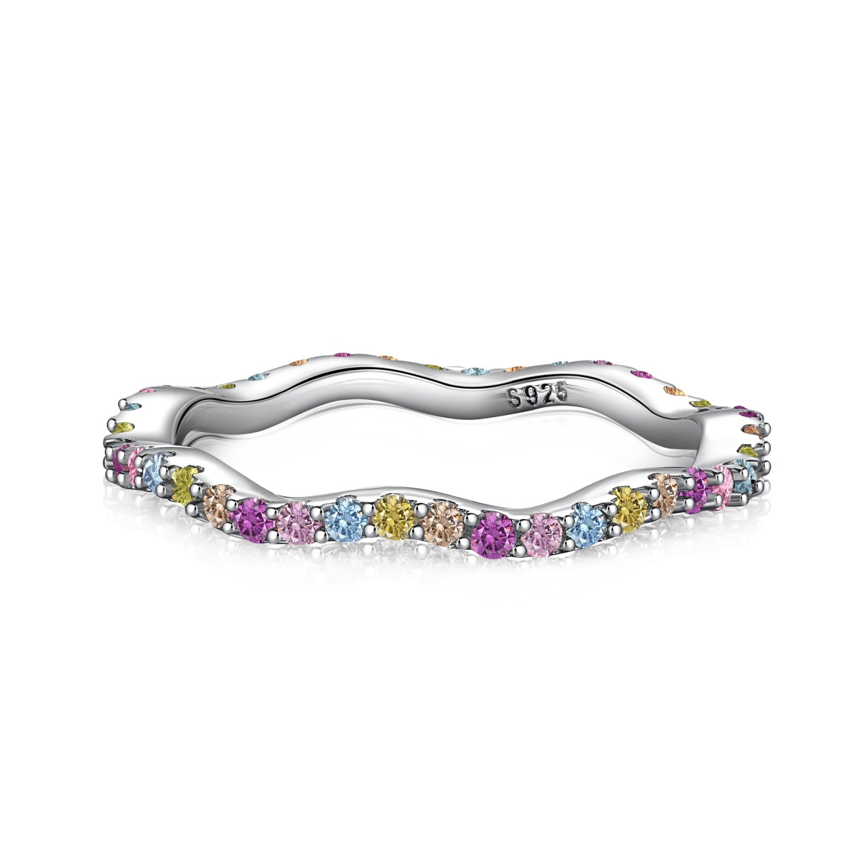 [Manual]Dainty Colorful Round Cut Party Ring