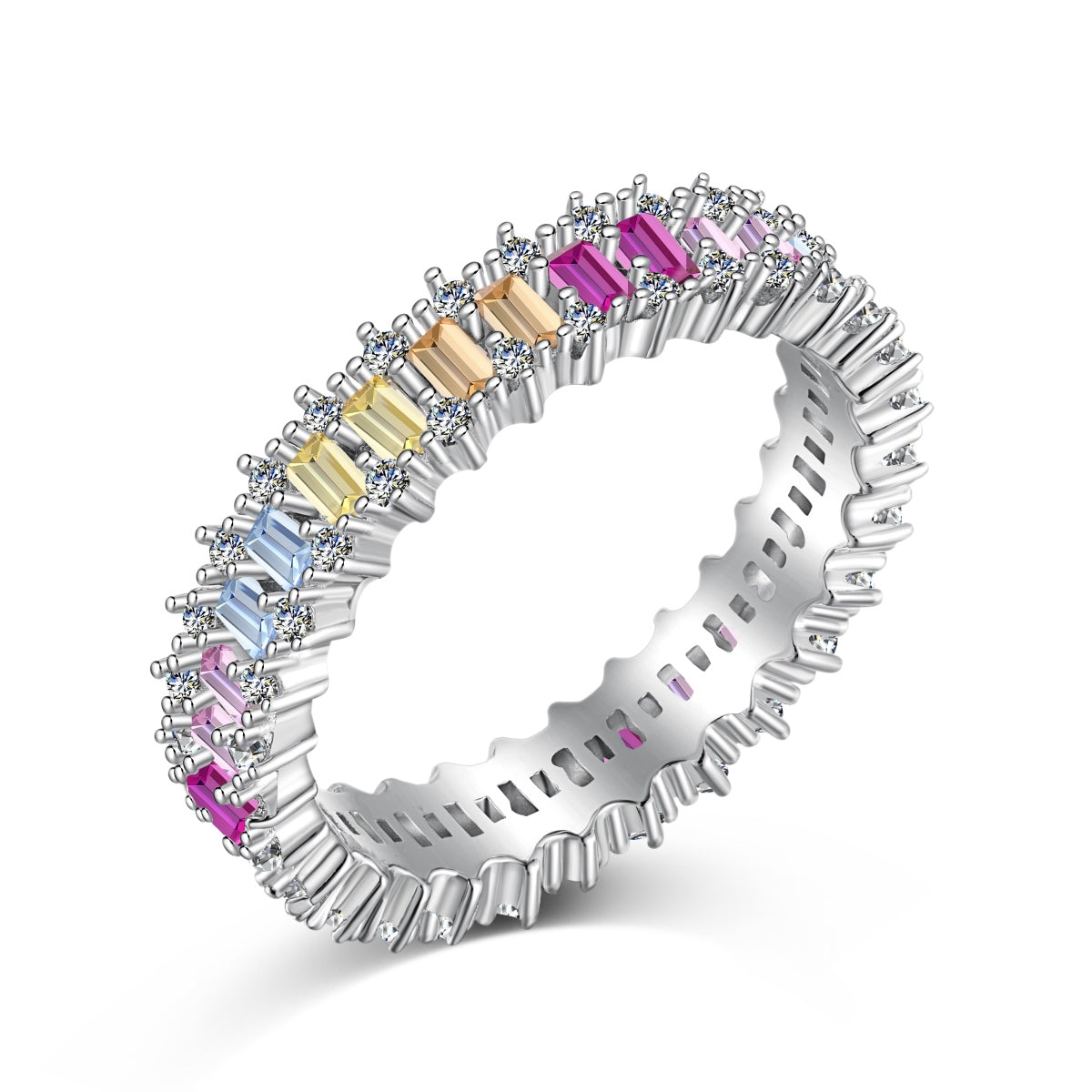 [Manual]Splashy Ornate Emerald Cut Cocktail Ring