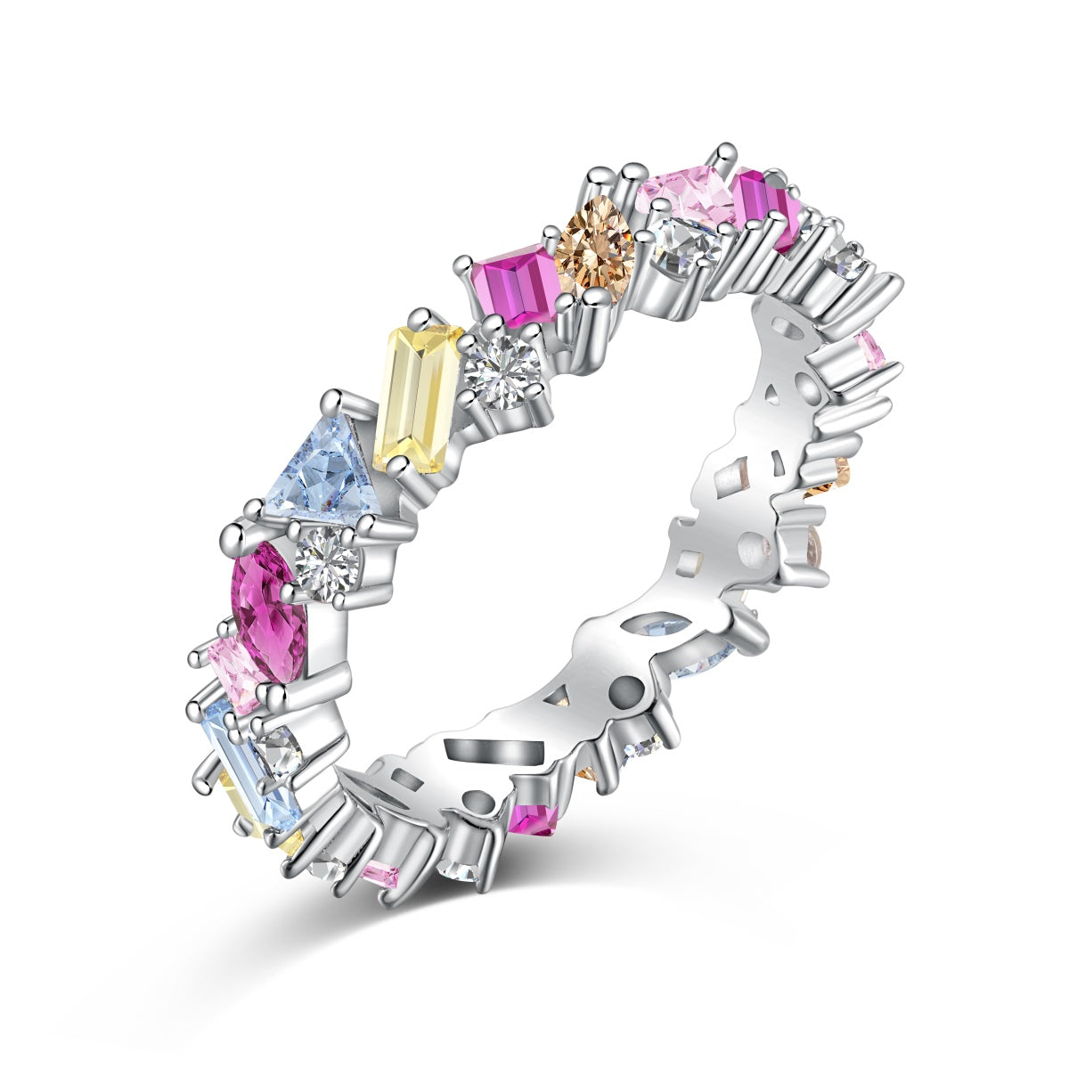 [Manual]Dazzling Polychromatic Multi cut Daily Ring
