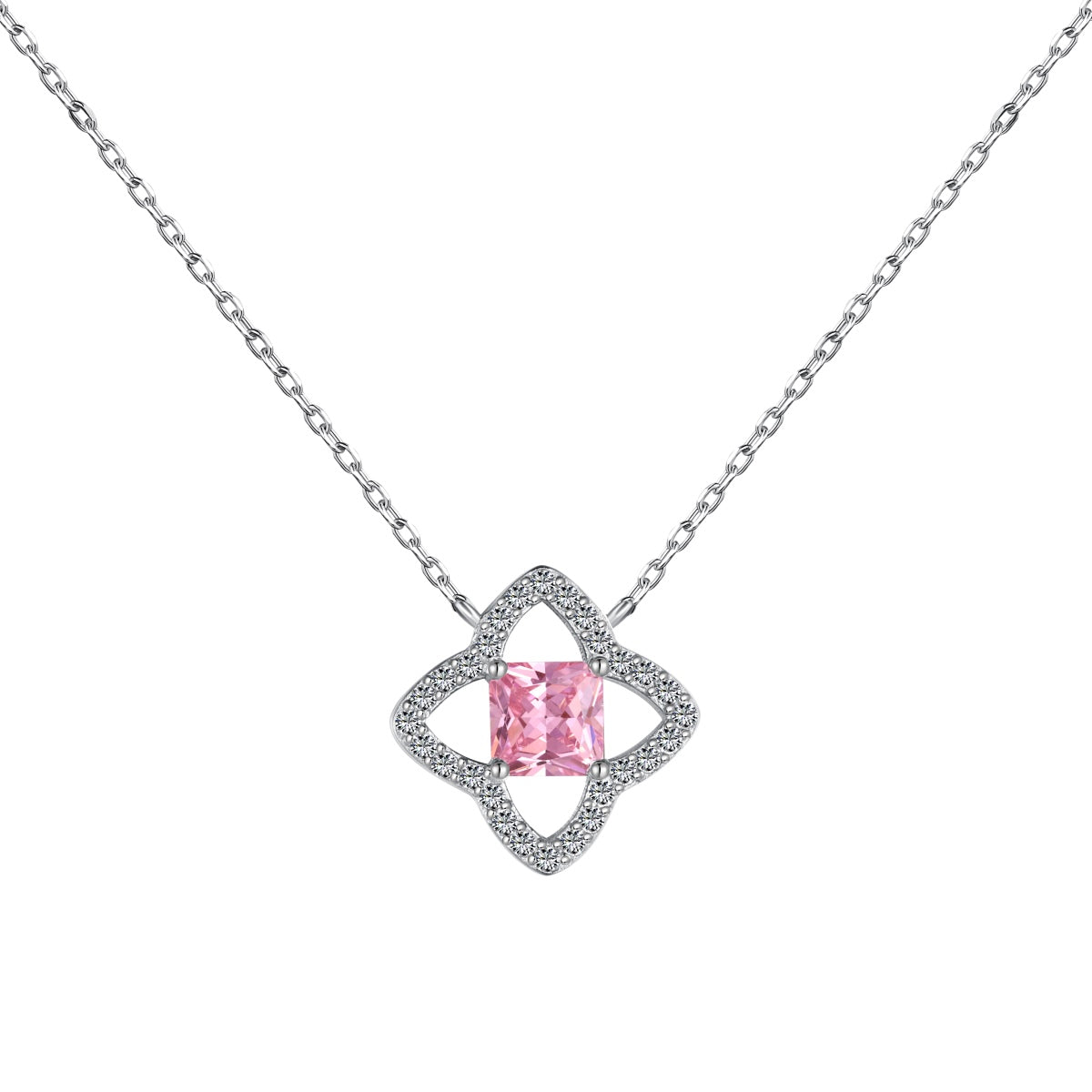 [Manual]Exquisite Flower Shape Princess Cut Necklace