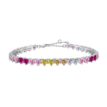 [Manual]Luxurious Colorful Romantic Heart Shape Lover Bracelet