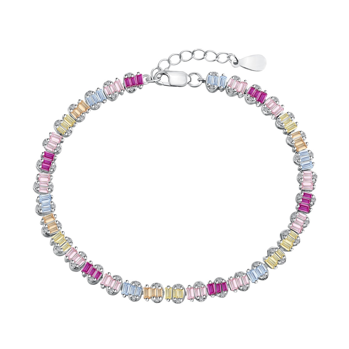 [Manual]Delicate Colorful Emerald Cut Party Bracelet