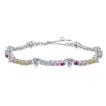 [Manual]Romantic Heart Shape Round Cut Lover Bracelet