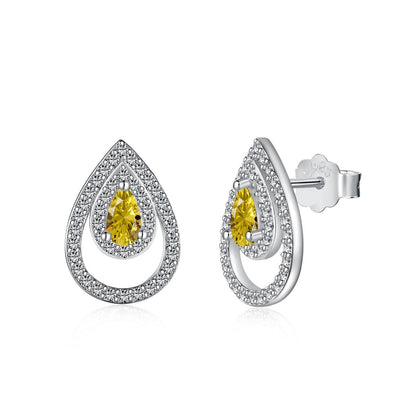 [Manual]Sparkling Delicate Water Drop Shape Daily Earrings