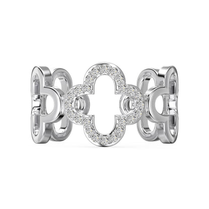 [Manual]Hollow Design Four-Leaf Clover Flower Shape Ring