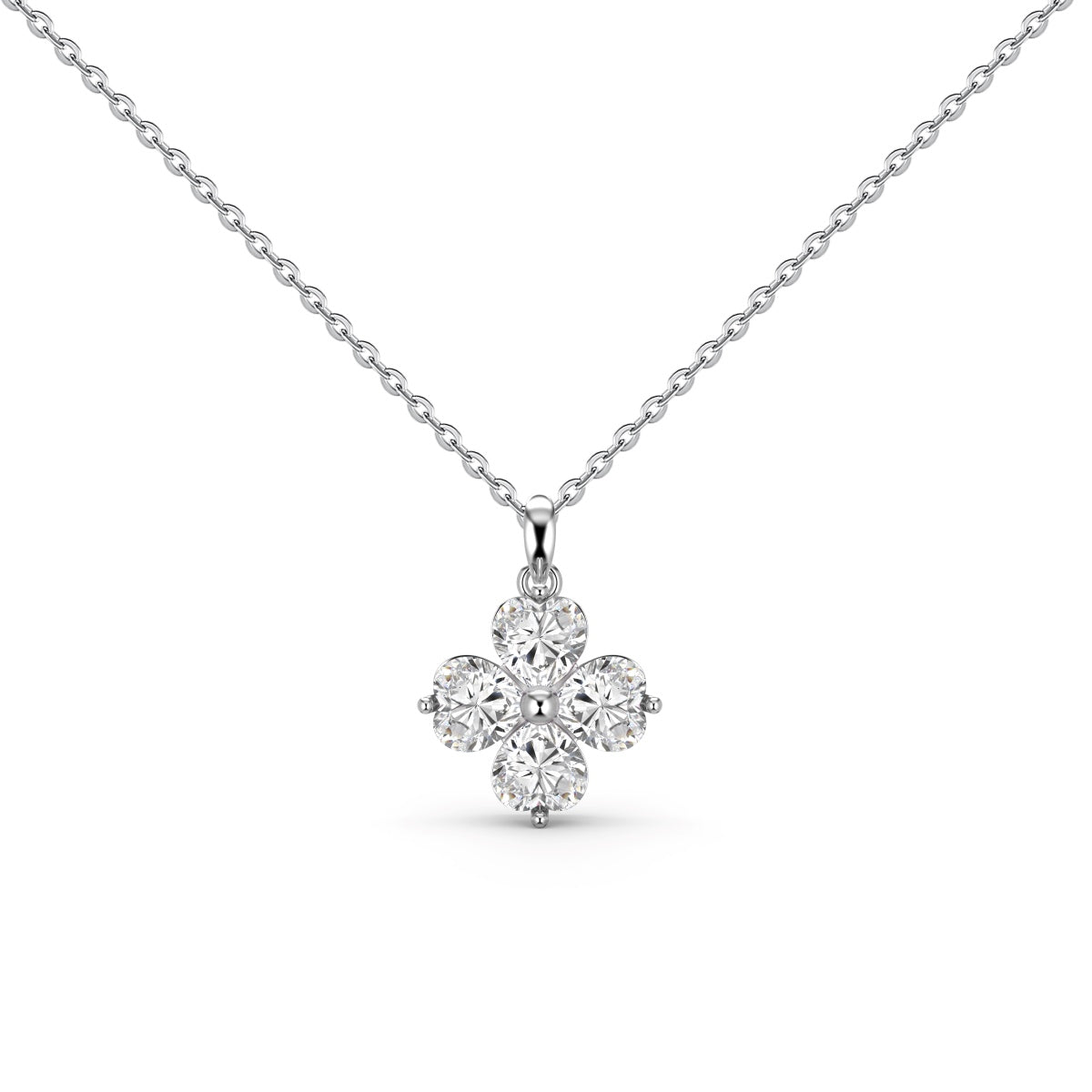 [Manual]Heart-Shaped Four-Leaf Clover Bead Necklace