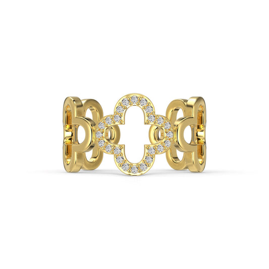 [Manual]Hollow Design Four-Leaf Clover Flower Shape Ring
