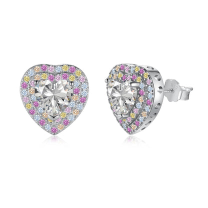 [Manual]Dazzling Heart Shape Lover Earrings