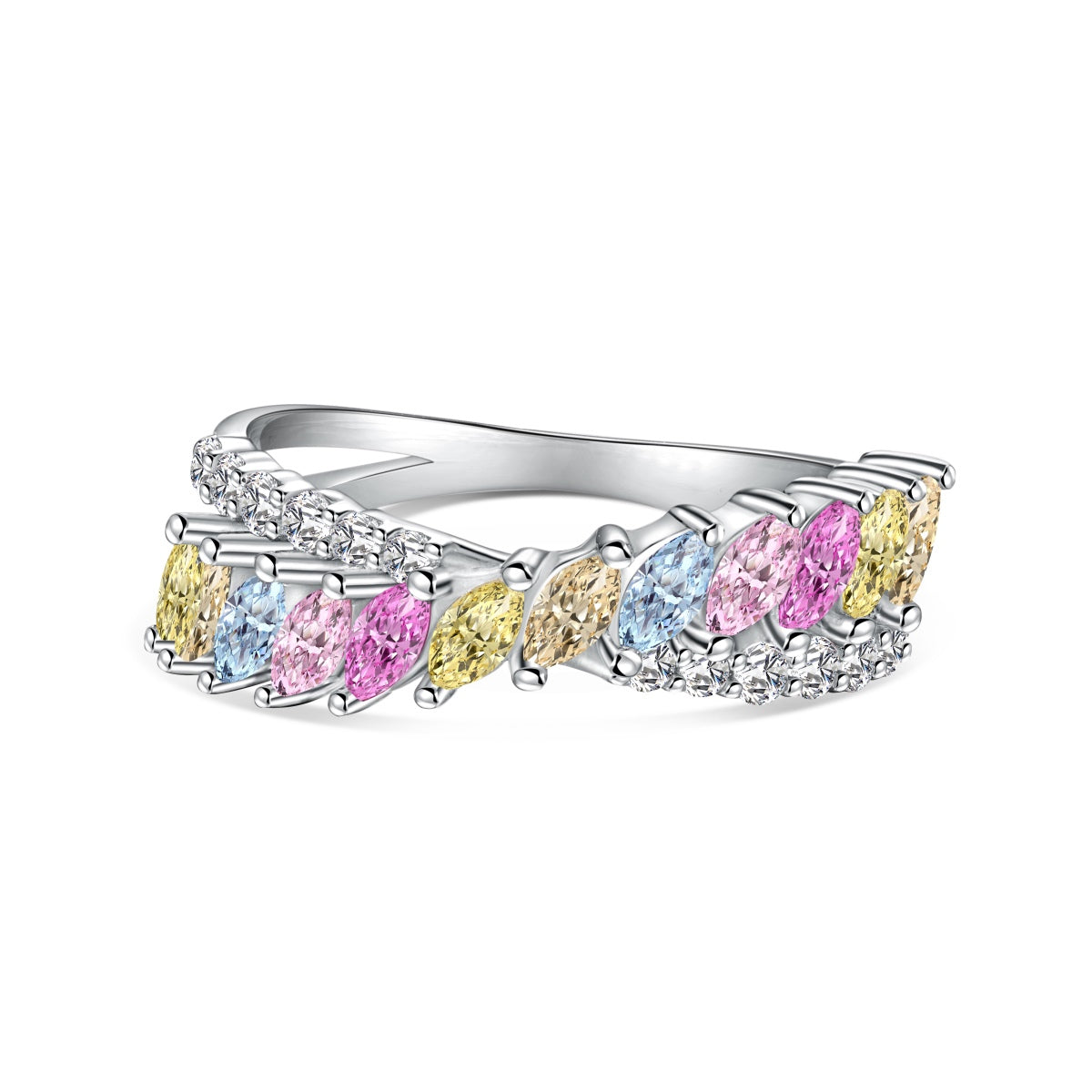 [Manual]Unique Colorful Marquise Cut Daily Ring