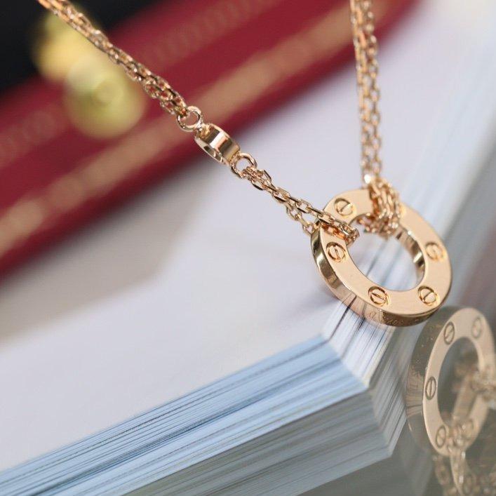 [⭐⭐JeweliWhal]LOVE NECKLACE ADJUSTABLE ROSE GOLD 2 DIAMOND