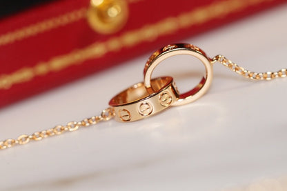 [⭐⭐JeweliWhal]LOVE NECKLACE PINK GOLD AND SILVER