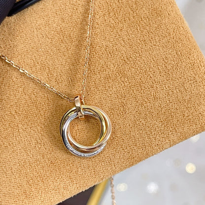 [⭐⭐JeweliWhal]TRINITY NECKLACE SILVER GOLD PINK GOLD DIAMONDS