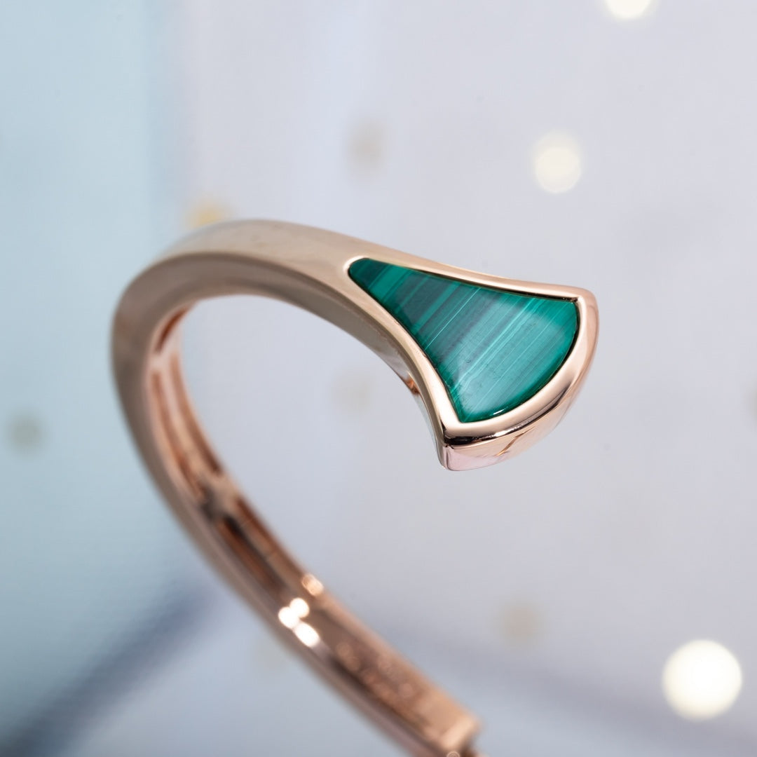 [⭐⭐JeweliWhal]DREAM BRACELET OPEN MALACHITE PINK GOLD