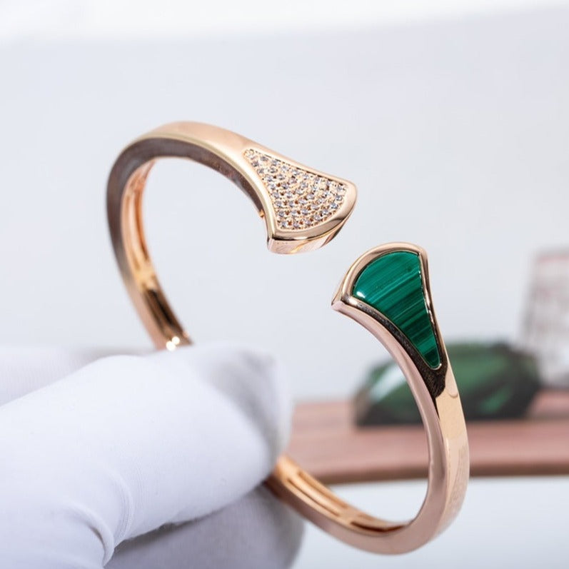 [⭐⭐JeweliWhal]DREAM BRACELET OPEN MALACHITE PINK GOLD