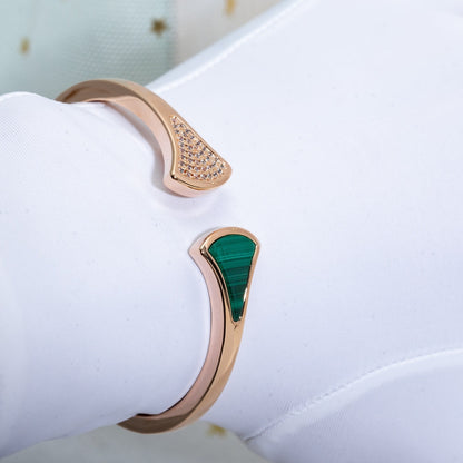 [⭐⭐JeweliWhal]DREAM BRACELET OPEN MALACHITE PINK GOLD