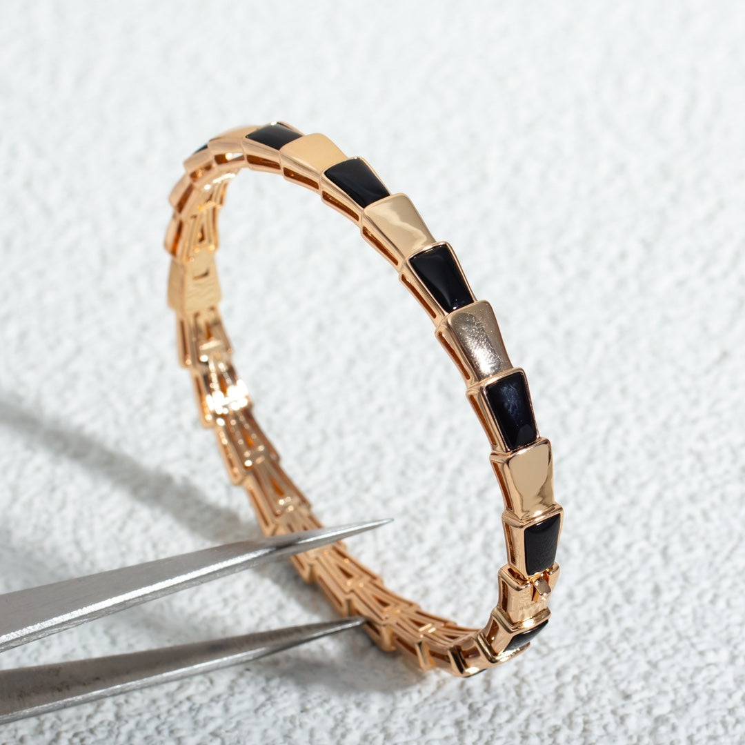[⭐⭐JeweliWhal]SERPENTI BRACELET PINK GOLD ONYX