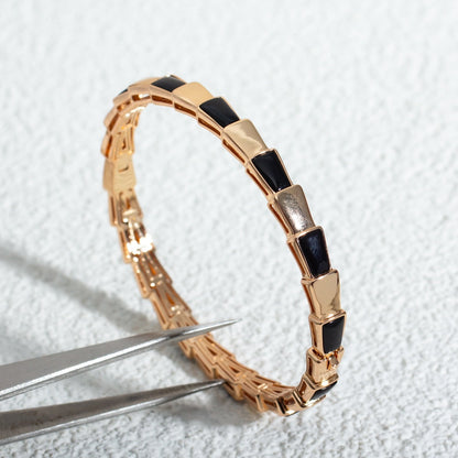[⭐⭐JeweliWhal]SERPENTI BRACELET PINK GOLD ONYX