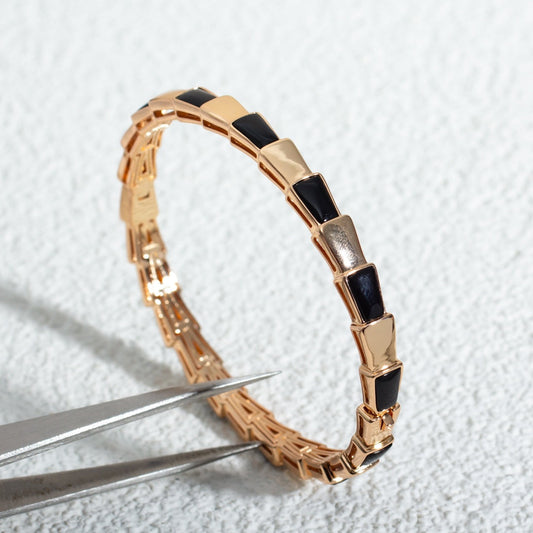 [⭐⭐JeweliWhal]SERPENTI ARMBAND ROSÉGOLD ONYX
