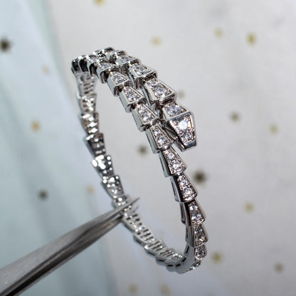 [⭐⭐JeweliWhal]SERPENTI BRACELET 6MM SILVER DIAMOND