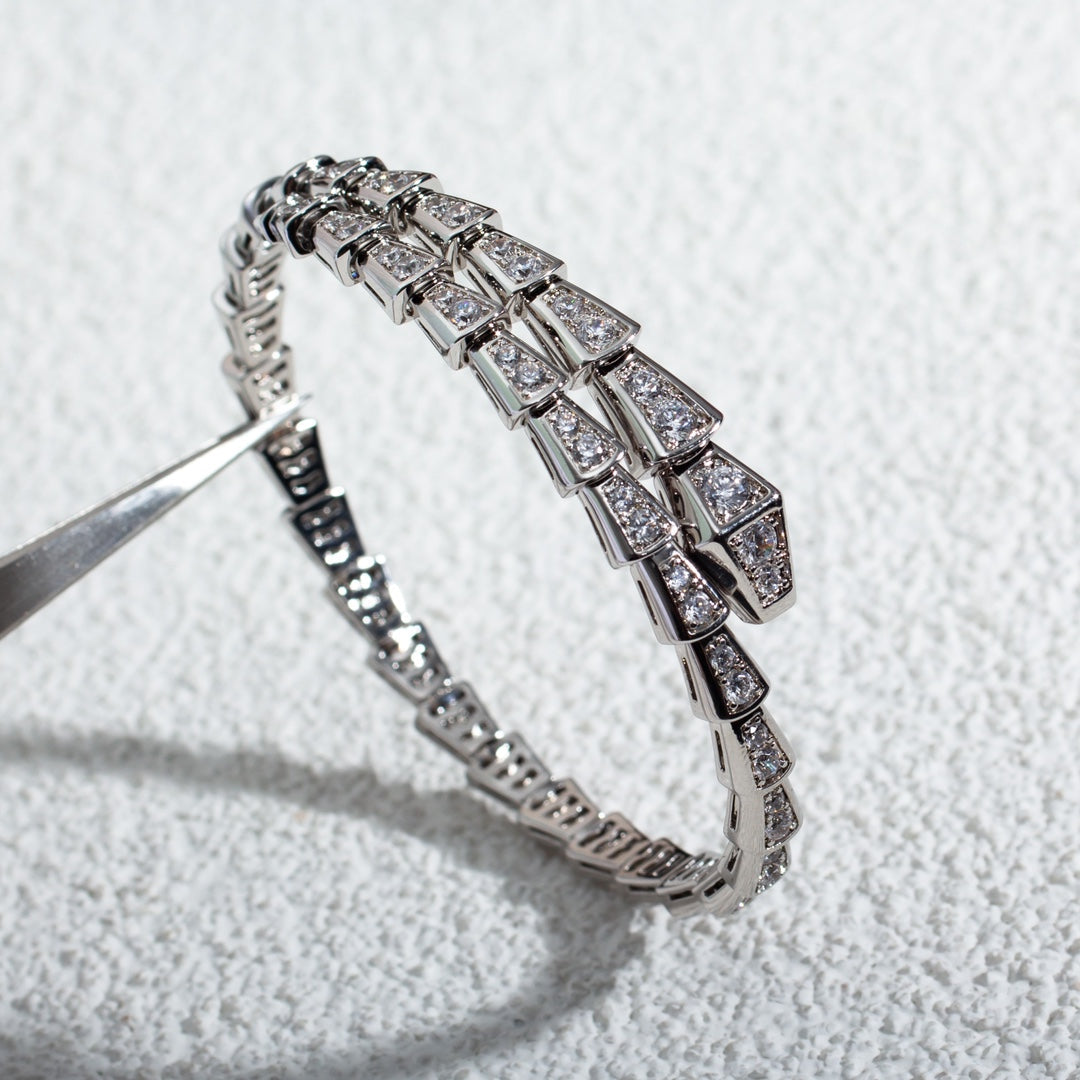 [⭐⭐JeweliWhal]SERPENTI BRACELET 6MM SILVER DIAMOND