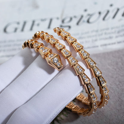 [⭐⭐JeweliWhal]SERPENTI BRACELET PINK GOLD DIAMOND DOUBLE ROW