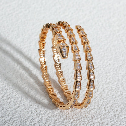 [⭐⭐JeweliWhal]SERPENTI BRACELET PINK GOLD DIAMOND DOUBLE ROW