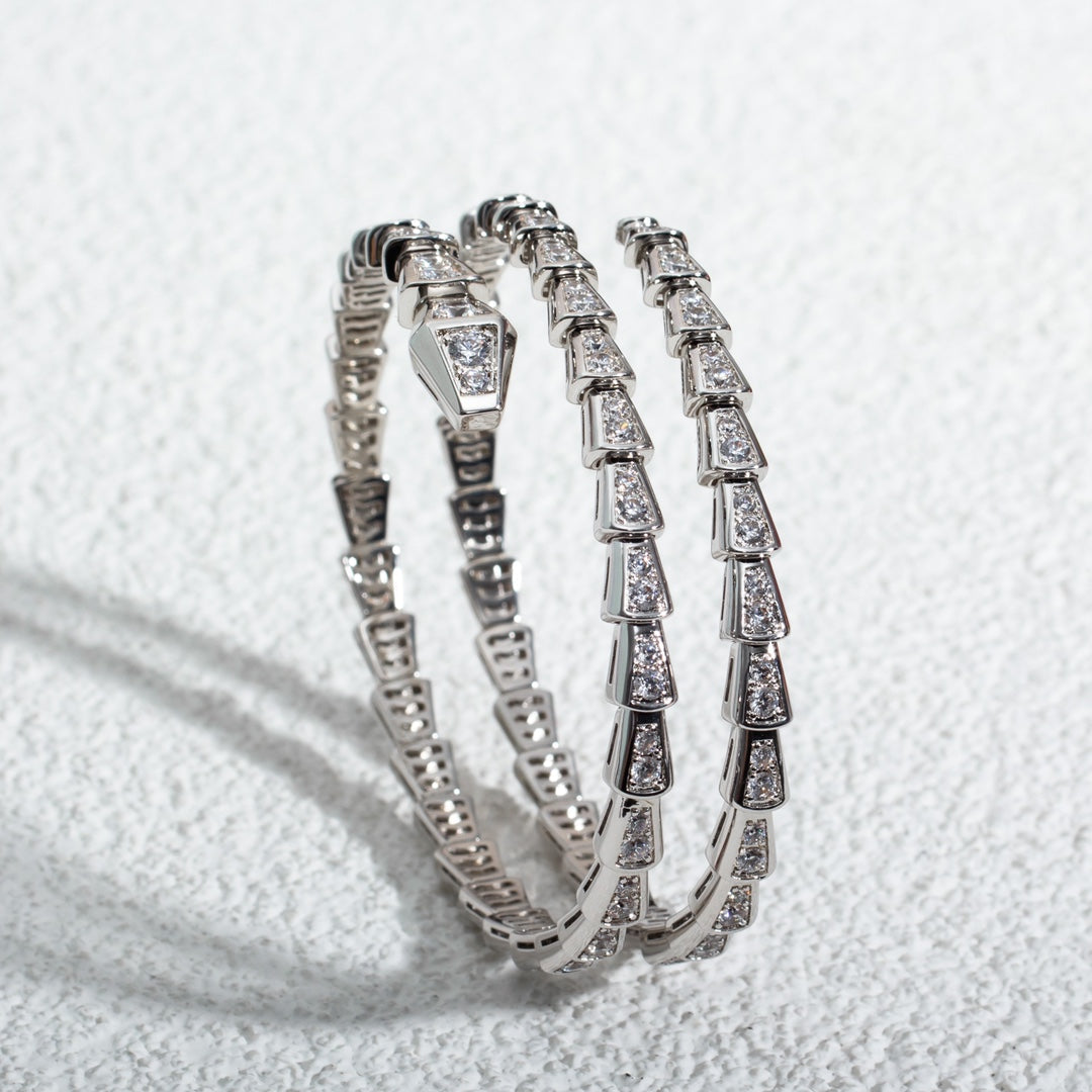[⭐⭐JeweliWhal]SERPENTI ARMBAND SILBER DIAMANT DOPPELREIHIG