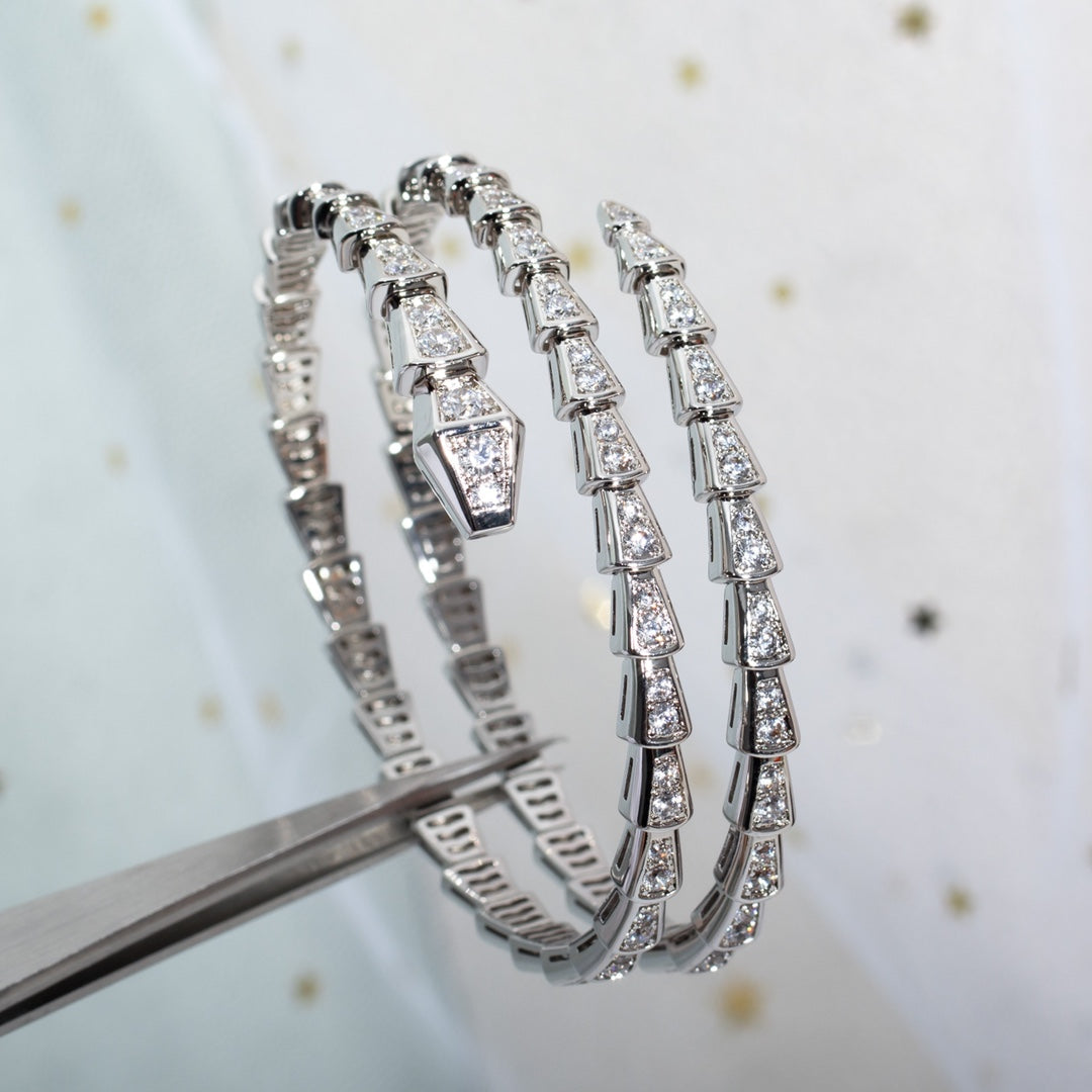 [⭐⭐JeweliWhal]SERPENTI ARMBAND SILBER DIAMANT DOPPELREIHIG