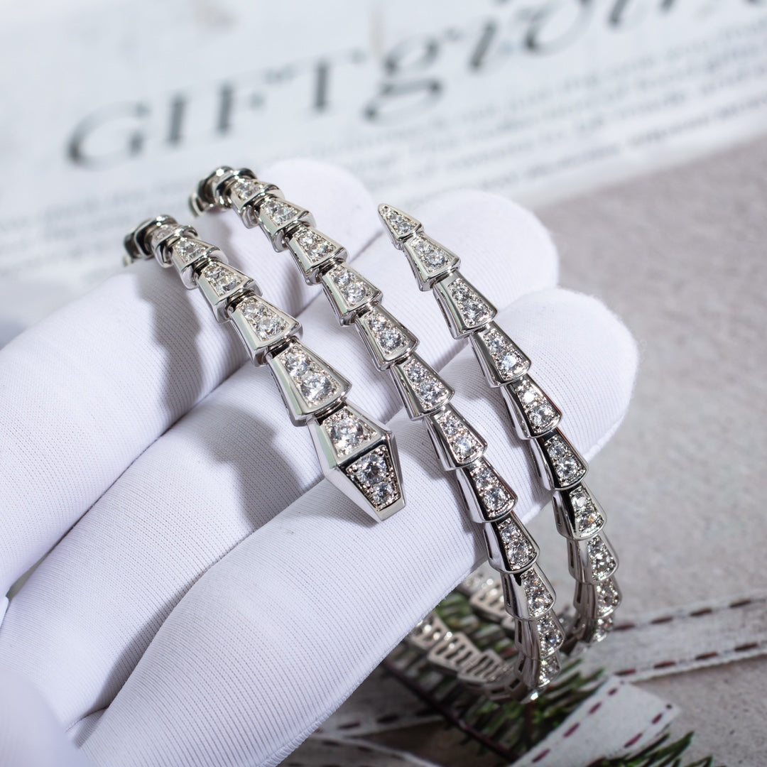 [⭐⭐JeweliWhal]SERPENTI ARMBAND SILBER DIAMANT DOPPELREIHIG