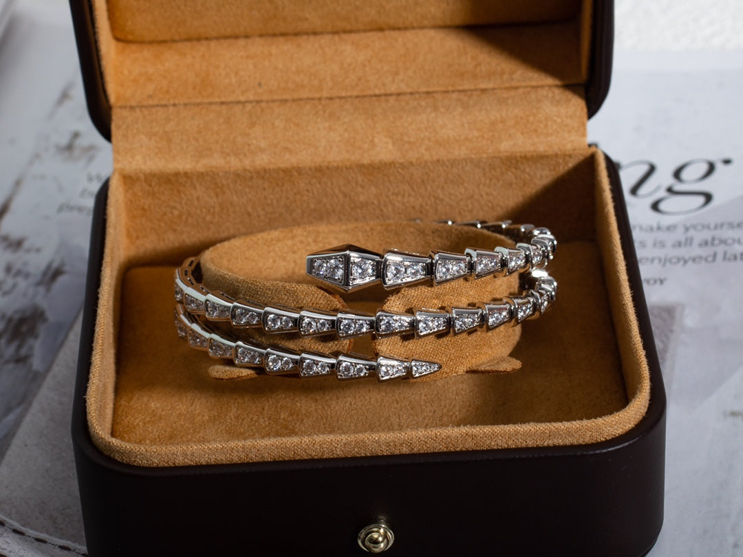 [⭐⭐JeweliWhal]SERPENTI ARMBAND SILBER DIAMANT DOPPELREIHIG