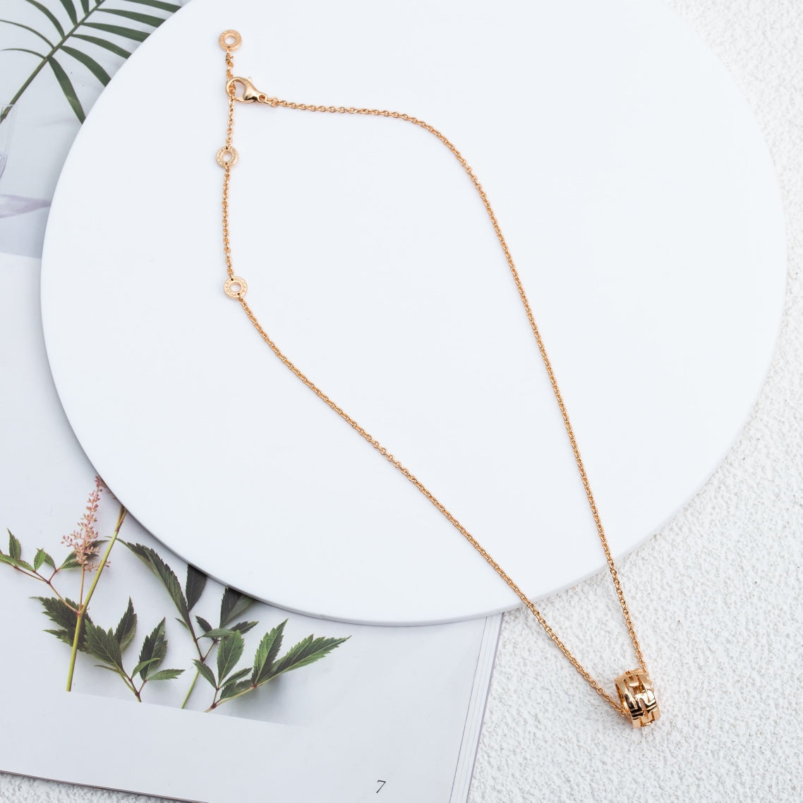 [⭐⭐JeweliWhal]PARENTESI NECKLACE PINK GOLD
