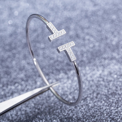 [JeweliWhal]T BRACELET 1.8MM DIAMOND SILVER
