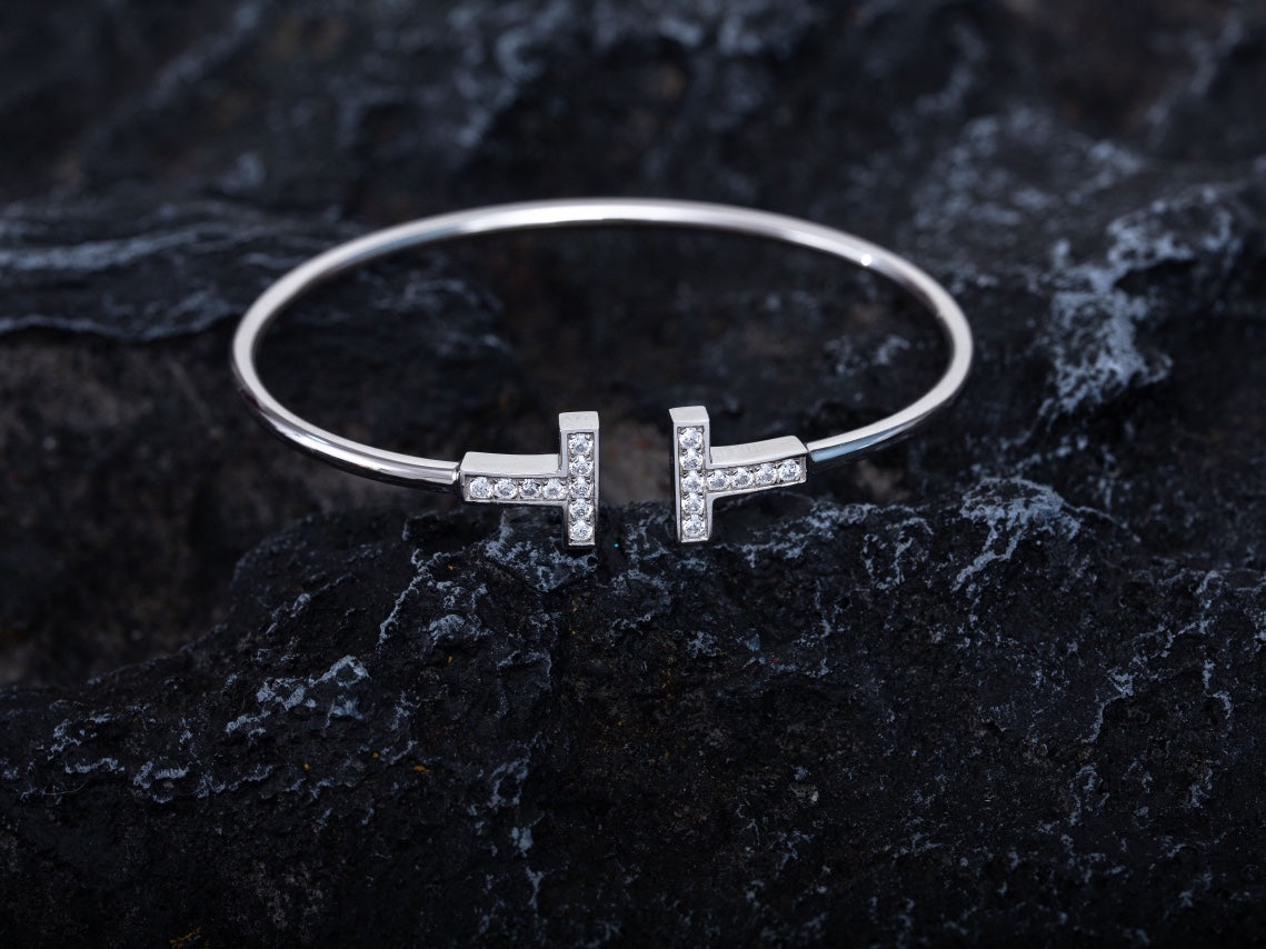 [JeweliWhal]T BRACELET 1.8MM DIAMOND SILVER