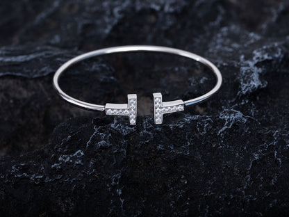 [JeweliWhal]T BRACELET 1.8MM DIAMOND SILVER