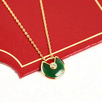 [⭐⭐JeweliWhal]AMULETTE GOLD MALACHIT HALSKETTE