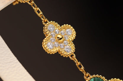 [⭐⭐JeweliWhal]CLOVER EARRINGS GOLD MALACHITE DIAMOND 3 MOTIF