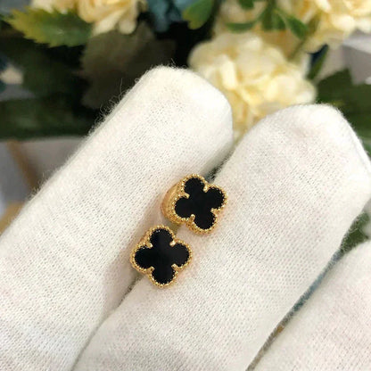 [⭐⭐JeweliWhal]CLOVER MINI 9.5MM BLACK MOP EARRINGS