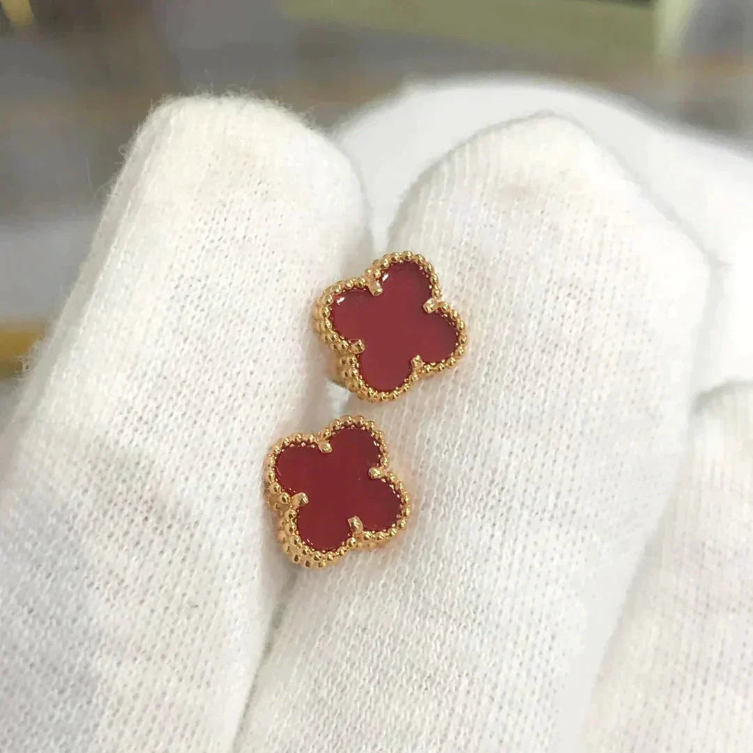 [⭐⭐JeweliWhal]CLOVER MINI 9,5MM KARNELIAN-OHRRINGE