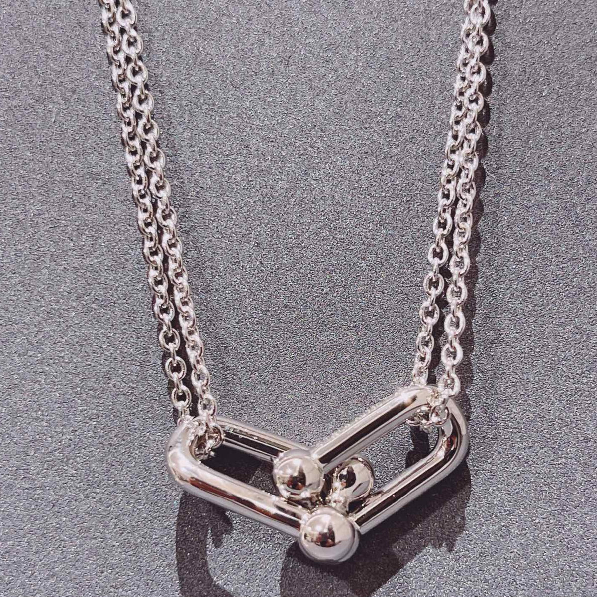 [JeweliWhal]HARDWEAR DOUBLE LINK PEDANT SILVER NECKLACE