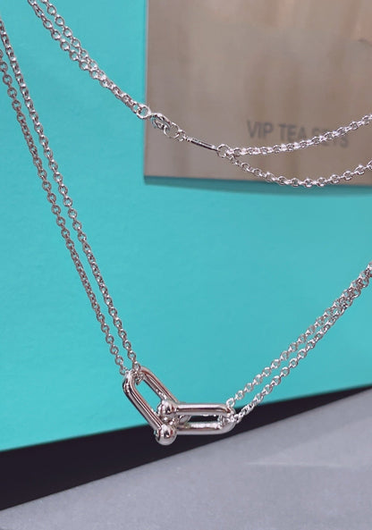 [JeweliWhal]HARDWEAR DOUBLE LINK PEDANT SILVER NECKLACE