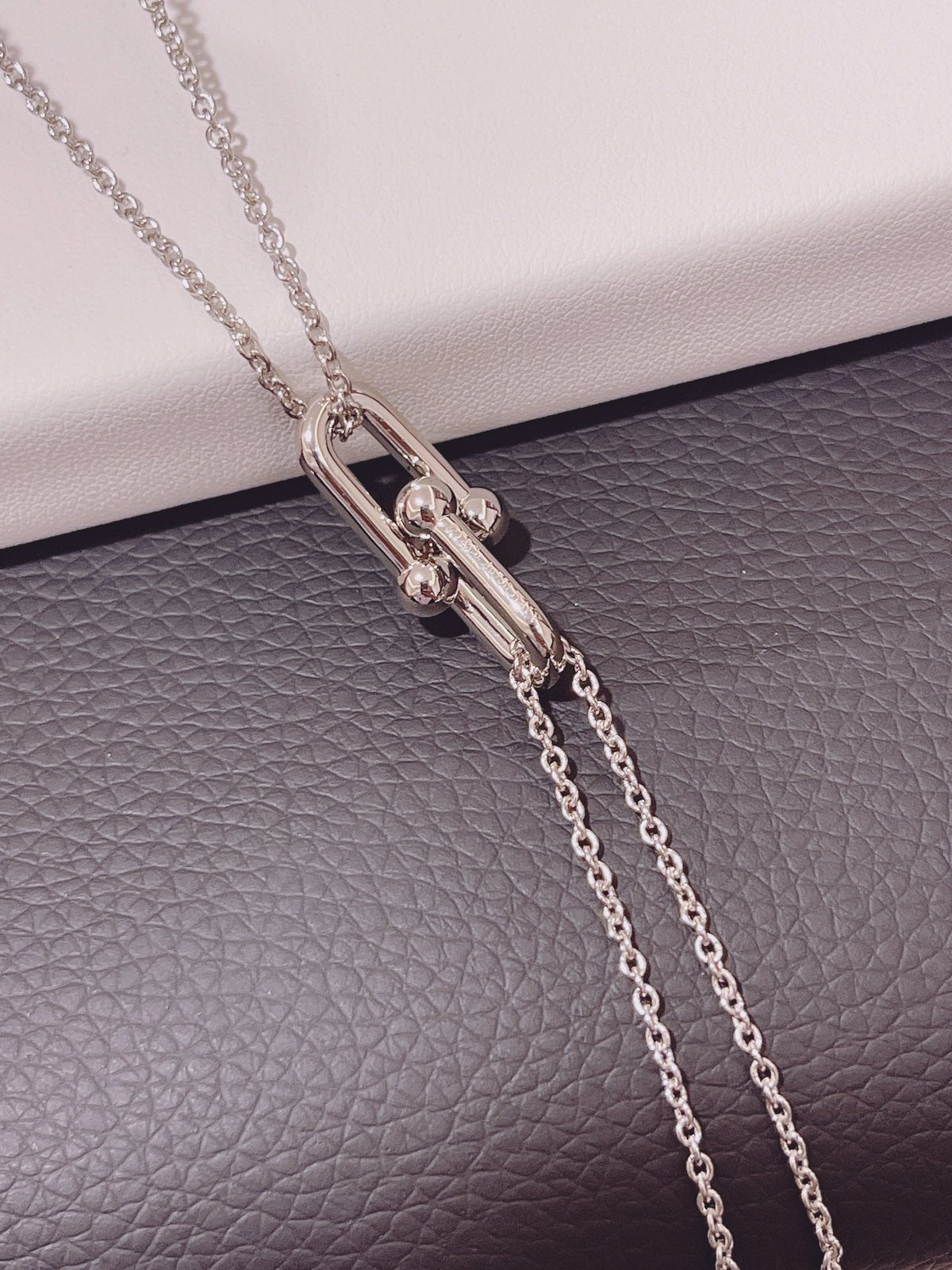 [JeweliWhal]HARDWEAR DOUBLE LINK PEDANT SILVER NECKLACE
