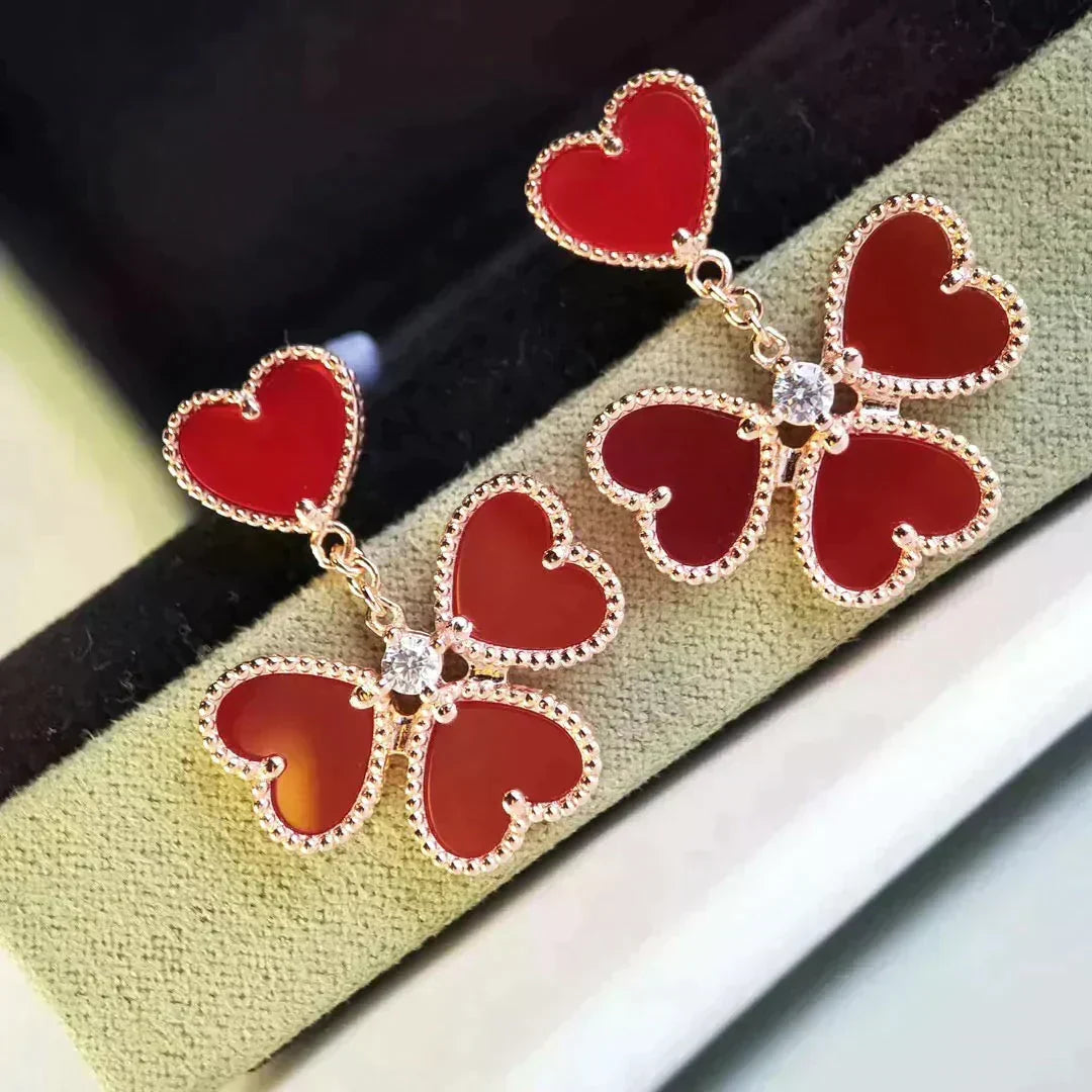 [⭐⭐JeweliWhal]SWEET CLOVER CARNELIAN EARRINGS