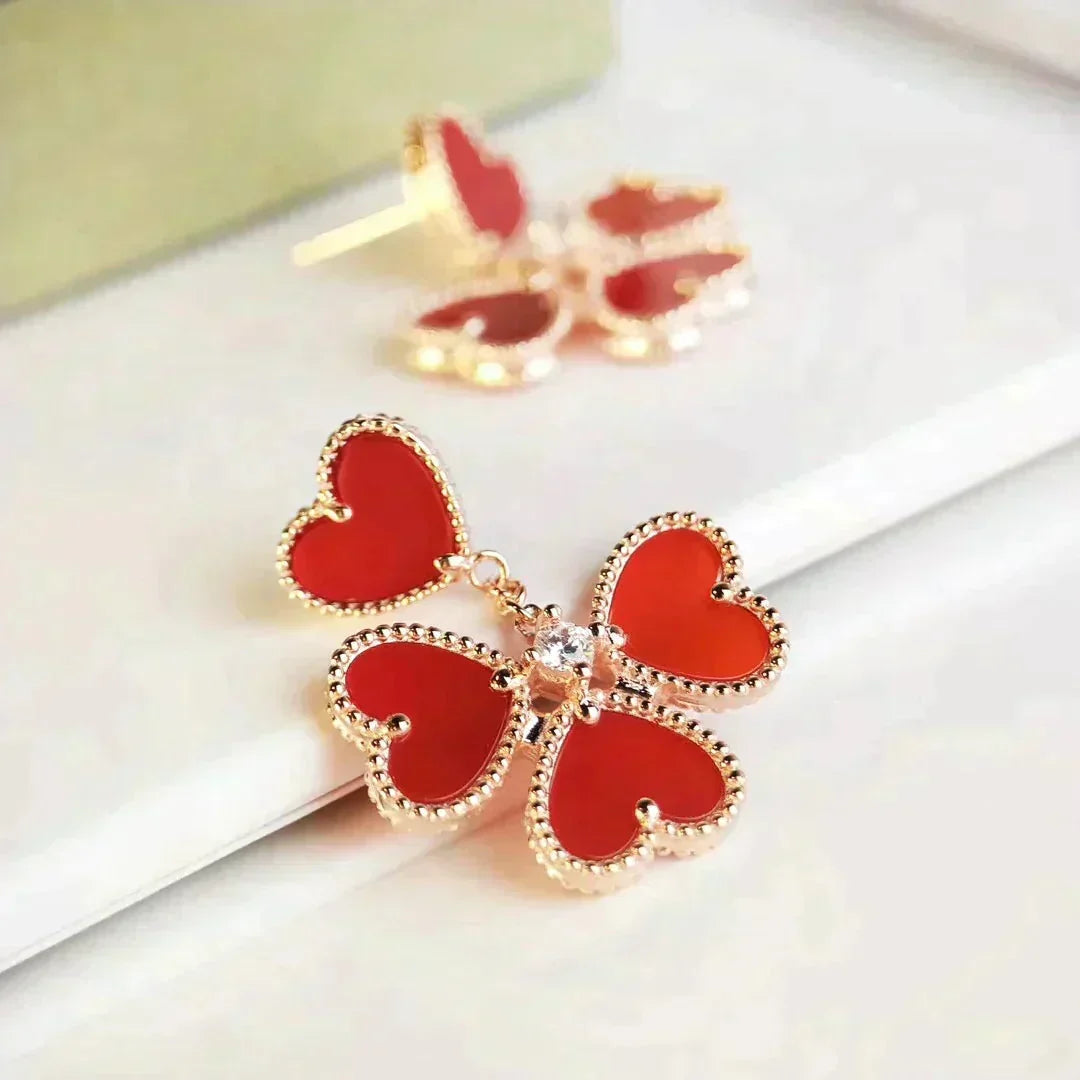 [⭐⭐JeweliWhal]SWEET CLOVER CARNELIAN EARRINGS