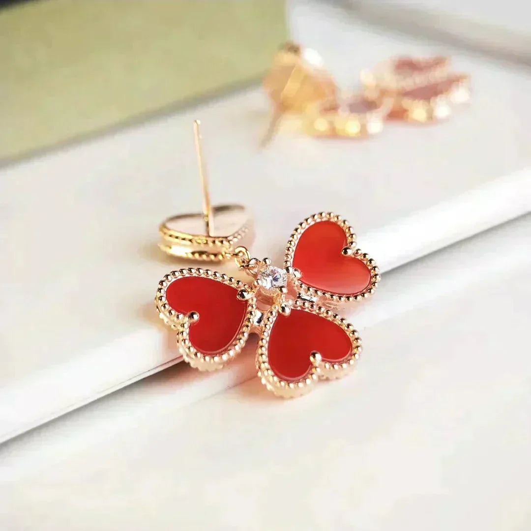 [⭐⭐JeweliWhal]SWEET CLOVER CARNELIAN EARRINGS
