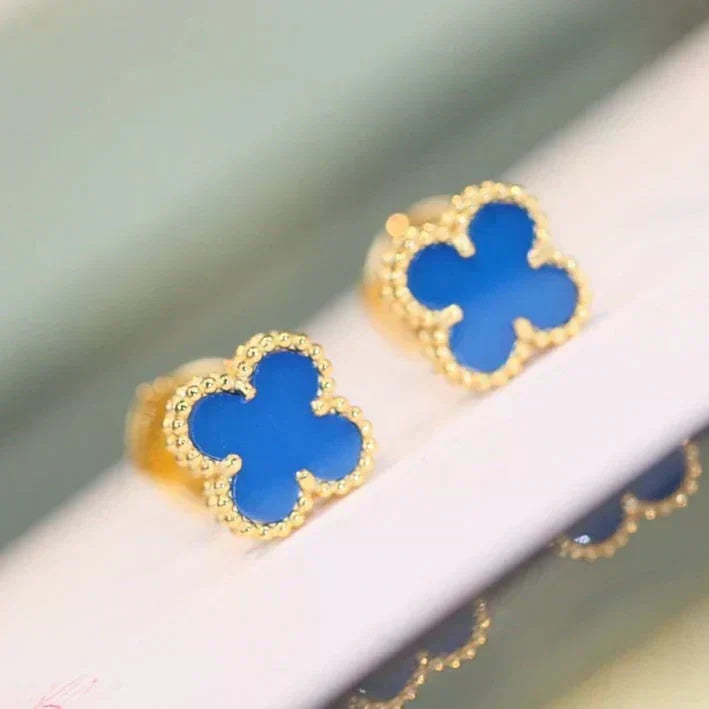 [⭐⭐JeweliWhal]CLOVER MINI 9.5MM TURQUOISE EARRINGS